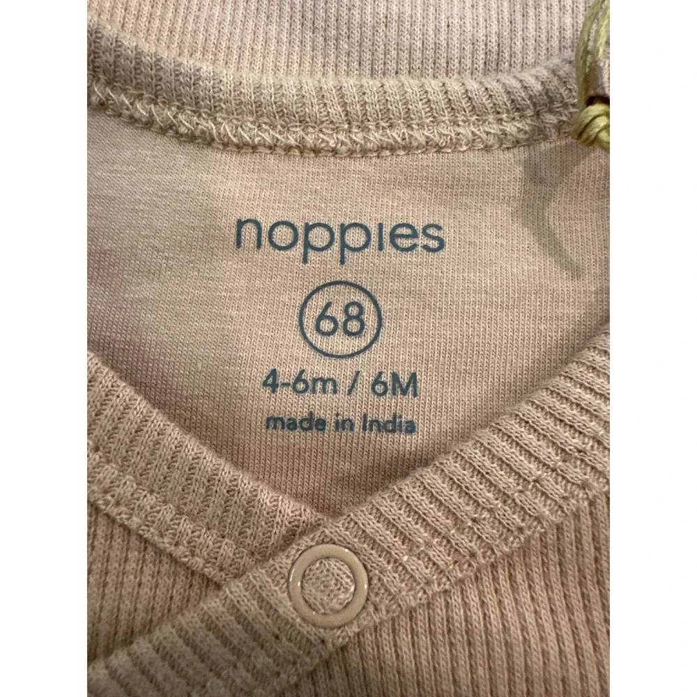Noppies Baby Organic Cotton Ribbed Bird Print Wrap Top and Pants Set 6M